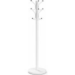 Belirtilmemiş Metal Ayaklı Portmanto Askılık 8 Kancalı Modern Elbise Askısı Beyaz Ayakta Askılık Vestiyer Askı Standı