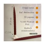 Belirtilmemiş Mum Bordo (2 Adet 27.5cm) Kalın Şamdan Mumu Dekoratif Mum (Bordo) Mum Beeswax Candle