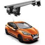 Belirtilmemiş Nissan New Micra (K13) (2014 ve Sonrası) Oluksuz Kilitli Ara Atkı Port Bagaj Tavan Barı - Gri