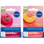 Belirtilmemiş Nivea Kiraz Dudak Bakım Kremi, Kiraz Kokusu 4,8gr + Nivea Şeftali Dudak Bakım Kremi 4,8 Gr, Şeftali