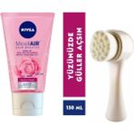 Belirtilmemiş Nivea Micellar Gül Suyu Içeren Makyaj Temizleme Jeli 150 ml & Fluweel Yüz Temizleme Fırçası