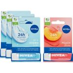 Belirtilmemiş Nivea Şeftali Dudak Bakım Kremi (4,8 G), 24 Saat Nem, Doğal Yağlar, Şeftali Kokusu + Nivea Hydro Ca
