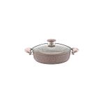 Belirtilmemiş Oms 34 cm Granit Karnıyarık Tenceresi Kahverengi Metal Çerçeveli Kapak