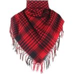 Belirtilmemiş Pamuklu Puşi , Poşu, Kefiye Beyaz Şal 100X100 AYN24014 - Kırmızı - Siyah - 100 x 100