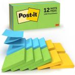 Belirtilmemiş Post-It Pop-Up Notes, 3 x 3, Jaipur Collection, 12 Pads/pack Mavi, Turuncu, Sar 100 Yaprak Pouch Ke