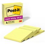 Belirtilmemiş Post-It Super Sticky Notes 4"x4" 4/pkg-Lined Canary Yellow W/90 Sheets
