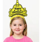 Belirtilmemiş Sarı Happy Birthday Prenses Tacı – Doğum Günü Taç Aksesuarı