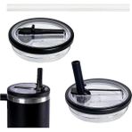 Belirtilmemiş Stanley Termos Uyumlu Stanley Quencher 1,18 Uyumlu Aksesuar Pipet Koruyucu ve Taban Kılıfı - Siyah - 1,18 lt