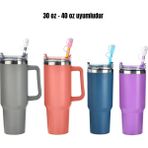 Belirtilmemiş Stanley Termos UyumluTermos Şekilli Pipet Koruyucu 2 Adet Termos Şeklinde Pipet Koruyucu Silikon Pipet Tıpası - Beyaz - Gri