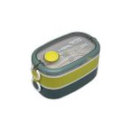 Belirtilmemiş Vagonlife Bento 1300ML Lunchbox 2 Katlı 3 Bölmeli Paslanmaz Çelik Sefer Tası Yemek Kutusu (Koyu Yeş
