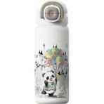 Belirtilmemiş Vagonlife Diller 600ML Sevimli Hayvanlar Desenli Pipetli/pipetsiz El Askılı Paslanmaz Çelik Termos
