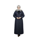BELİS KADIN BÜYÜK BEDEN ASTARLI KAPÜŞONLU TAM BOY MEVSİMLİK KAPİTONE MONT lacivert