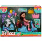 Belissa Belissa'nın Sepetli Motosikleti ve Sevimli Köpeği 53807 - Mavi Motosiklet - Renkli