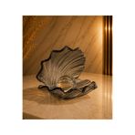 BELİZ HOME Dekoratif Cam İstiridye Obje Füme Kabuk Amber İnci Top