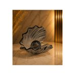BELİZ HOME Dekoratif Cam İstiridye Obje Füme Kabuk Füme İnci Top