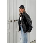 BELİZMOD PB Oversize Siyah Kadın Deri Ceket