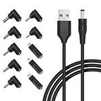 Belker Evrensel 5V DC güç kablosu USB - DC 5.5 2,1 mm fiş konektör ucu şarj kablosu, en sık kullanılan arayüz tipi