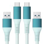 Belker Maxonar 2 adet USB C hızlı şarj kablosu 10 Gbit/s veri USB A Android araç kablosu QC3.0 3.1A hızlı şarj cihazı veri aktarımı USB3.2 Gen2 Samsung Note20 Galaxy S23/22 Z Flip 5 Pixel 8 Pro PS5 1M yeşil