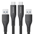 Belker Maxonar 2 adet USB C hızlı şarj kablosu 10 Gbit/s veri USB A Android araç kablosu QC3.0 3.1A hızlı şarj cihazı veri aktarımı USB3.2 Gen2 Samsung Note20 Galaxy S23/22 Z Flip 5 Pixel 8 PS5 1M siyah