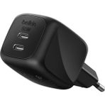 Belkin 2 Bağlantı Noktalı Usb-C Şarj Cihazı 50 W, 2x Usb-C Çift Bağlantı Noktalı Gan Şarj Cihazı, Macbook, iPhone 17, iPad Pro, Chromebook, Galaxy S25 Ultra, Pixel 10 Vb. Için, Seyahat Için, Siyah - Beyaz