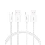 Belkin 2'li Örgülü USB-A - USB-C Kablo, 1,5 m, 15 W, Yumuşak, Esnek ve Hızlı Şarj Kablosu, iPhone 17 ve 16 Serisi, Galaxy S25, Pixel 10, iPad Pro ve Daha Fazlasıyla Uyumlu, Beyaz
