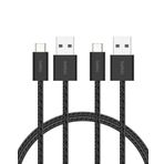 Belkin 2'li Örgülü USB-A - USB-C Kablo, 1,5 m, 15 W, Yumuşak, Esnek ve Hızlı Şarj Kablosu, iPhone 17 ve 16 Serisi, Galaxy S25, Pixel 10, iPad Pro ve Daha Fazlasıyla Uyumlu, Siyah
