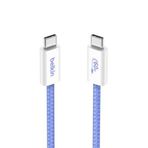 Belkin 2'li Örgülü USB-C - USB-C Kablo, 1,5 m, 60 W – Yumuşak, Esnek ve Hızlı Şarj Kablosu, iPhone 17 ve 16 Serisi, Galaxy S25, Pixel 10, iPad Pro ve Daha Fazlasıyla Uyumlu, Mavi