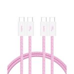 Belkin 2'li Örgülü USB-C - USB-C Kablo, 1,5 m, 60 W, Yumuşak, Esnek ve Hızlı Şarj Kablosu, iPhone 17 ve 16 Serisi, Galaxy S25, Pixel 10, iPad Pro ve Daha Fazlasıyla Uyumlu, Pembe
