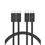 Belkin 2'li Örgülü USB-C - USB-C Kablo, 1,5 m, 60 W – Yumuşak, Esnek ve Hızlı Şarj Kablosu, iPhone 17 ve 16 Serisi, Galaxy S25, Pixel 10, iPad Pro ve Daha Fazlasıyla Uyumlu, Siyah