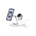 Belkin 3'ü 1 Arada Manyetik MagSafe Uyumlu Qi2 15W Kablosuz Şarj Standı, iPhone 16, 15, 14 ve 13 Ser