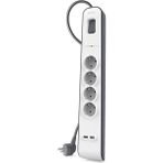 Belkin 4'lü Akım Korumalı Priz 2 Metre Beyaz 2 x USB 2.4A Şarj Çıkışlı Dayanıklı Gövde BSV401VF2M