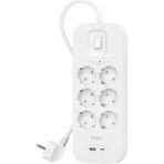 Belkin 6'lı Çoklu Priz, Yüksek Gerilim Korumalı, Duvara Montaj, 6 Priz, 2 M Güç Kablosu, Yeşil Işıkl