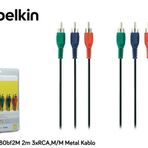 Belkin BLK-F3Y080BF2M 2M 3Xrca M-M Metal Kablo