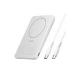 Belkin BoostCharge Manyetik Power Bank 5000 mAh, Manyetik Halka ve USB-C Porta Sahip İnce Taşınabilir Şarj, iPhone, Galaxy, Pixelsnap, iPad ve Tablet için Batarya Paketi, USB-C Kablo Dahil, Beyaz