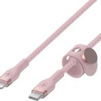 Belkin BoostCharge Pro Flex Örgülü USB-C to Lightning Kablosu 2 Metre Pembe