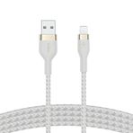 Belkin BoostCharge Pro Flex Örgülü USB Tip A - Yıldırım Kablosu (1M/3,3FT), MFi Sertifikalı Şarj Kablosu - Beyaz
