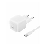 Belkin Kompakt Duvar Şarj Cihazı 45 W + USB-C - USB-C Kablosu, Apple iPhone 17, 16, 15, 14, Plus, Pro, Pro Max, Samsung Galaxy S25 Serisi, S24, Pixel 9, iPad, AirPods ve Fazlası için Hızlı Şarj, Beyaz