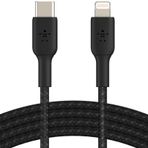 Belkin Örgülü USB-C - Lightning Kablosu (Hızlı Şarj Kablosu) Hızlı Şarj MFi Sertifikalı USB-C Kablosu (1m, Siyah)