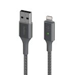 Belkin Smart LED Şarj Kablosu USB - Lightning 4 ft/1.2 Metre (Bir Bakışta Şarj Durumunuzu Görün) MFi Sertifikalı - Gri