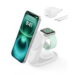 Belkin UltraCharge MagSafe Uyumlu 3’ü 1 Arada Qi2 25W Kablosuz Şarj Cihazı, iPhone 16, Apple Watch, AirPods, Pixelsnap, Dönüştürülebilir Masaüstü Standı, 45W Adaptör, Beyaz