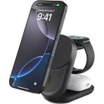 Belkin Ultracharge Magsafe Uyumlu 3’Ü 1 Arada Qi2 25W Kablosuz Şarj Cihazı, Iphone 16, Watch, Airpods, Pixelsnap, Dönüştürülebilir Masaüstü Standı, 45W Adaptör, Siyah
