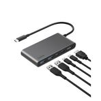 Belkin USB-C Hub, 5 Portlu, 60 Hz’de 4K HDMI Ekran Desteği, 100W Güç İletimi, 5Gbps Veri Aktarımı, MacBook, iPad Pro, Chromebook ve Dahası İçin USB-C Çoklu Port Adaptörü, Geliştirilmiş HDMI 2.0, Gri