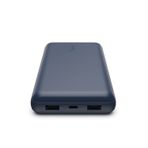 Belkin USB C Taşınabilir Şarj Cihazı 20000 mAh, USB Tip C Giriş Çıkış Bağlantı Noktalı 20K Güç Bankası için USB C - A Kablosu Dahil 2 USB A Bağlantı Noktası – Mavi