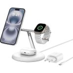 Belkin WIZ023VFWH Qi2 15W 3in1 Magsafe Şarj Standı - Beyaz