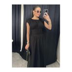 Bella Bloom Boutique Kadın Siyah Beli Büzgü Kısa Kollu Bele Oturan Korse Detay Pinterest Uzun Elbise