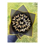 Bella Flora NOT YAZILIR LED Işığı 3 Kademeli Premium Siyah Arajmanlı Gold Kelebek Buketi Doğum Sevgililer Günü