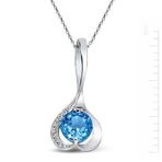 Bella Gloria GK00119 Altın Kaplamalı Pırlanta Mavi Topaz Birtanem Burç Kolyesi