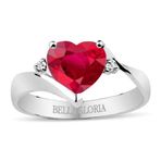 Bella Gloria GPY0005 Altın Kaplamalı Pırlanta Kırmızı Kuartz Aşk Yüzüğü