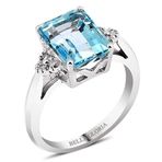 Bella Gloria GPY0029 Altın Kaplamalı Mavi Topaz Tektaş Pırlanta Yüzük