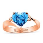 Bella Gloria GPY0042 Mavi Topaz Roz Aşk Yüzüğü